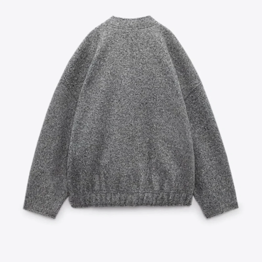 Zara Textured Bomber Jacket - Grey - Picture 8 of 10